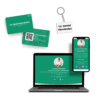 Paquete de tarjetas de presentación digitales + Tarjetas físicas NFC + Llaveros 3D con NFC